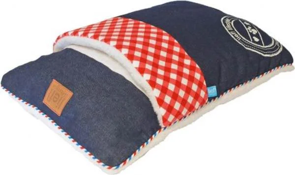 Blauwe lief honden slaapzak