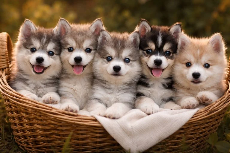 Pomsky pups