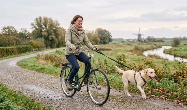 hond mee op de fiets